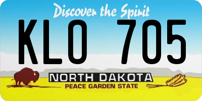 ND license plate KLO705