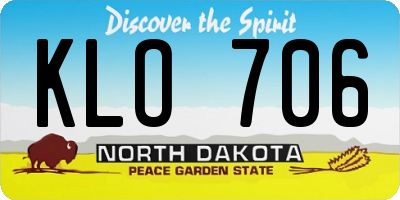 ND license plate KLO706