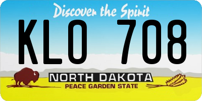 ND license plate KLO708