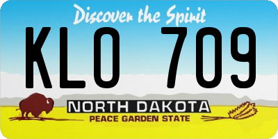 ND license plate KLO709