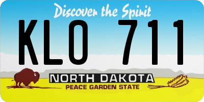 ND license plate KLO711