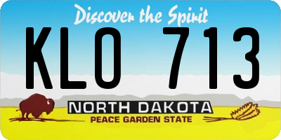 ND license plate KLO713