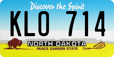 ND license plate KLO714