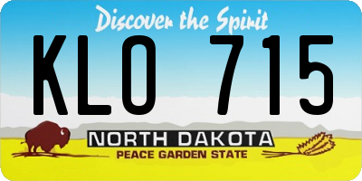 ND license plate KLO715