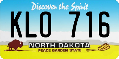 ND license plate KLO716