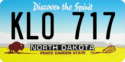 ND license plate KLO717