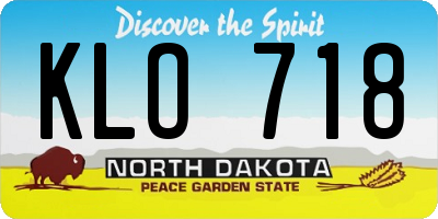 ND license plate KLO718