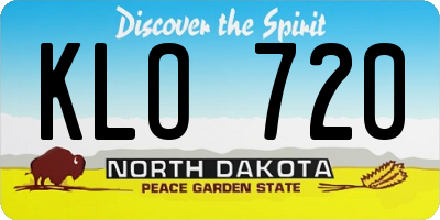 ND license plate KLO720