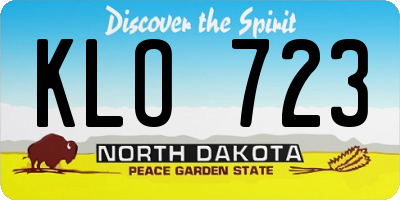 ND license plate KLO723