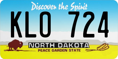 ND license plate KLO724
