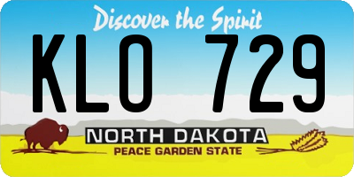 ND license plate KLO729