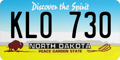 ND license plate KLO730