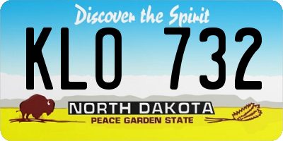 ND license plate KLO732