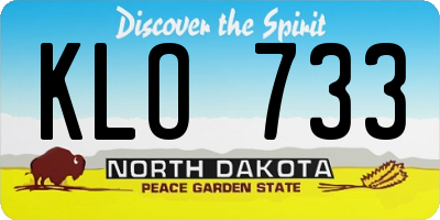 ND license plate KLO733