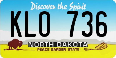 ND license plate KLO736