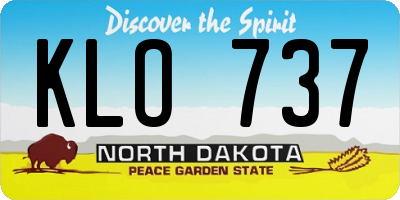 ND license plate KLO737