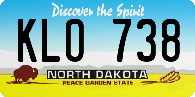 ND license plate KLO738