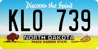 ND license plate KLO739