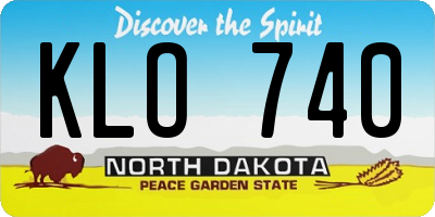 ND license plate KLO740