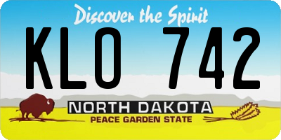 ND license plate KLO742