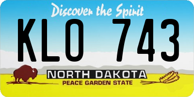 ND license plate KLO743