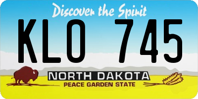 ND license plate KLO745