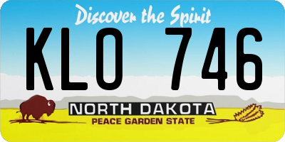 ND license plate KLO746