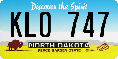 ND license plate KLO747