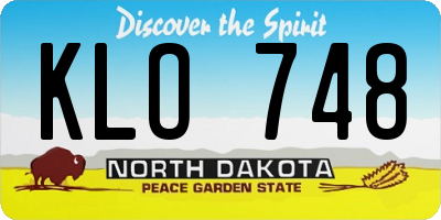 ND license plate KLO748