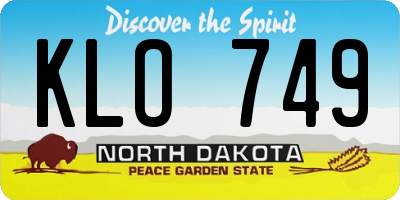ND license plate KLO749