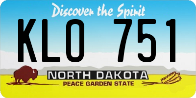 ND license plate KLO751