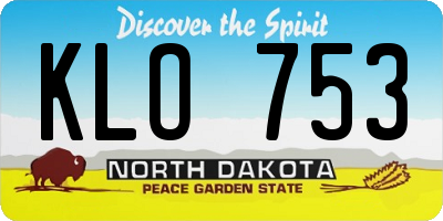ND license plate KLO753