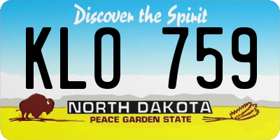 ND license plate KLO759