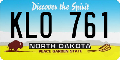 ND license plate KLO761