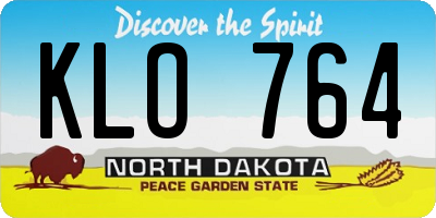 ND license plate KLO764