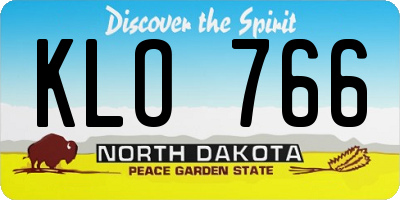ND license plate KLO766