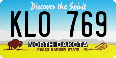 ND license plate KLO769
