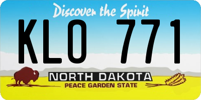 ND license plate KLO771