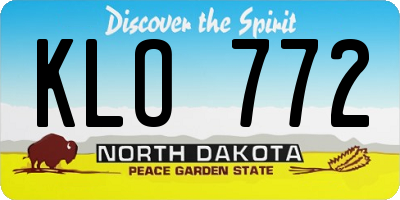 ND license plate KLO772