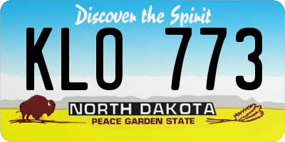 ND license plate KLO773
