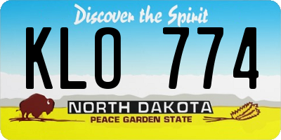 ND license plate KLO774