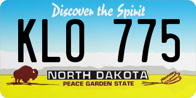 ND license plate KLO775
