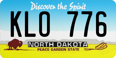 ND license plate KLO776