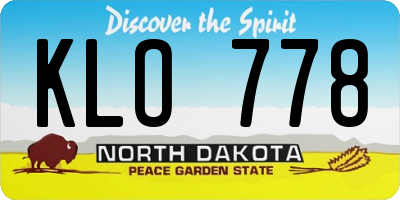 ND license plate KLO778