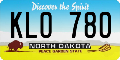 ND license plate KLO780