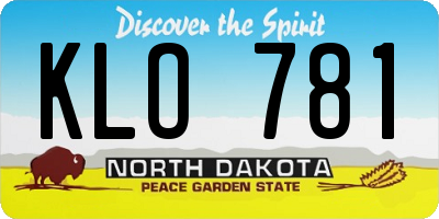 ND license plate KLO781