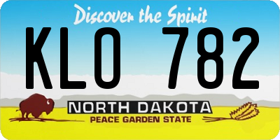 ND license plate KLO782
