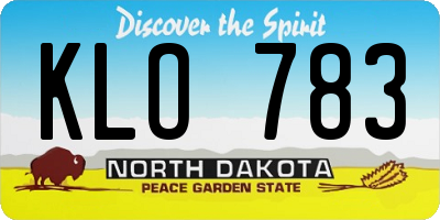 ND license plate KLO783