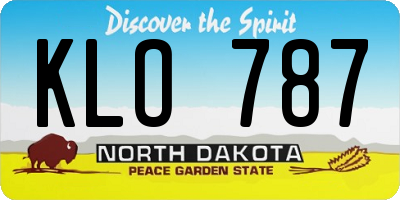 ND license plate KLO787