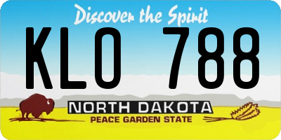 ND license plate KLO788
